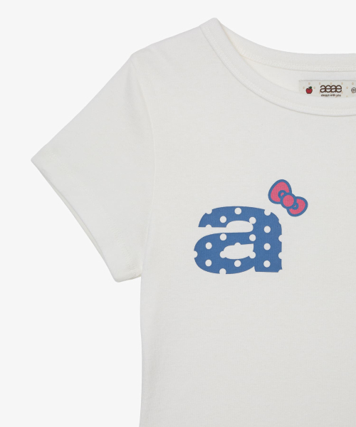 HELLO KITTY DOT SMALL LETTER TEE [WHITE]