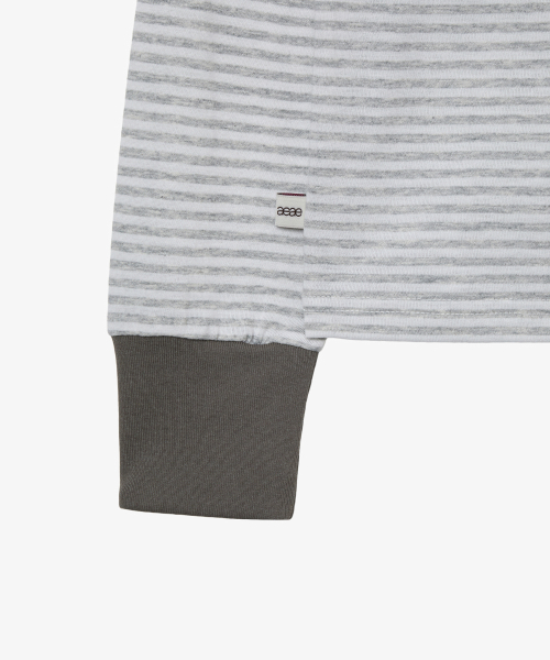 HELLO KITTY STRIPE TEE [GREY]