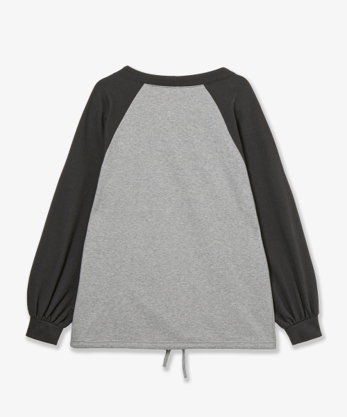 HELLO KITTY DRAWSTRING TOP [GREY]