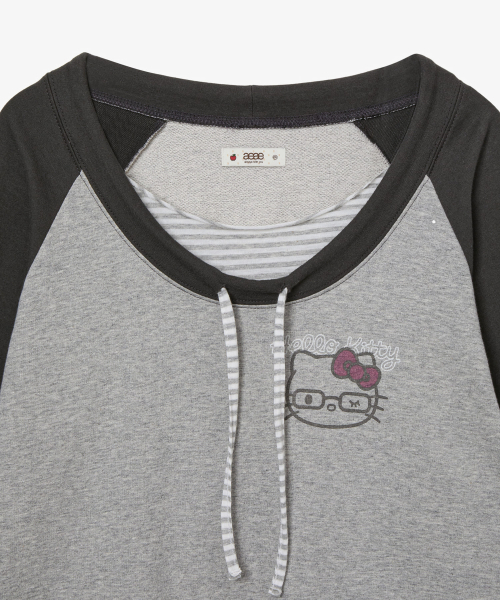 HELLO KITTY DRAWSTRING TOP [GREY]