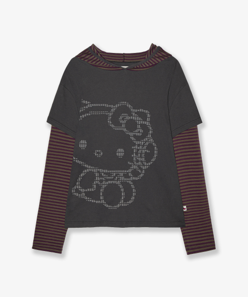 HELLO KITTY LAYERED HOODIE [PURPLE]