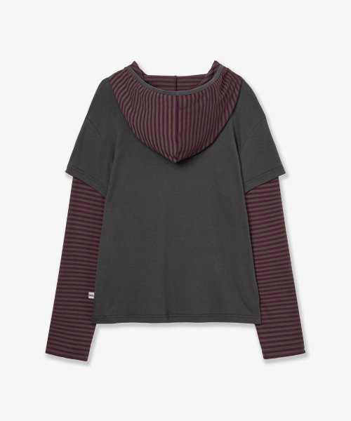 HELLO KITTY LAYERED HOODIE [PURPLE]