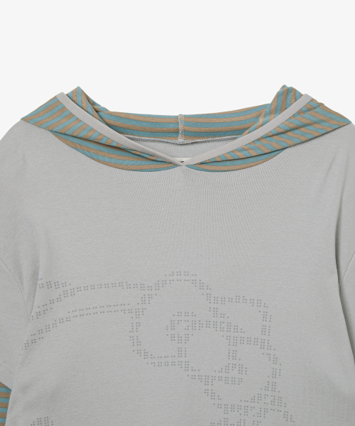 HELLO KITTY LAYERED HOODIE [MINT]