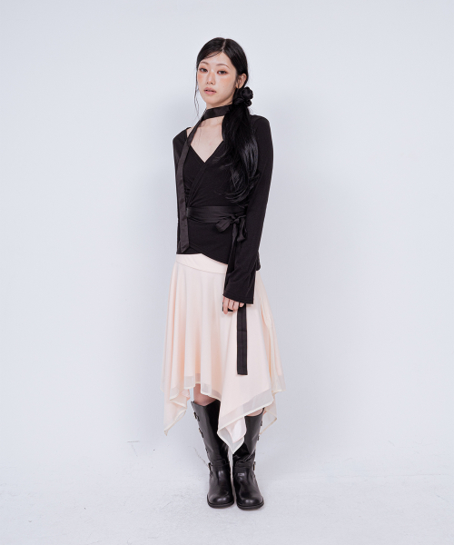 DOUBLE WRAP CARDIGAN BLACK