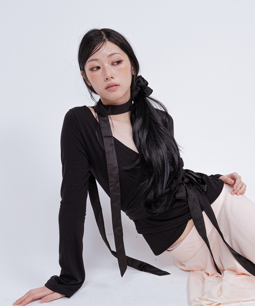 DOUBLE WRAP CARDIGAN BLACK