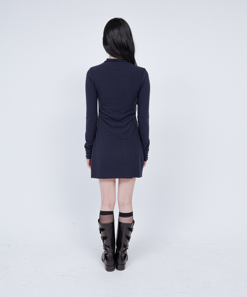 EVE LONG SLEEVE DRESS NAVY