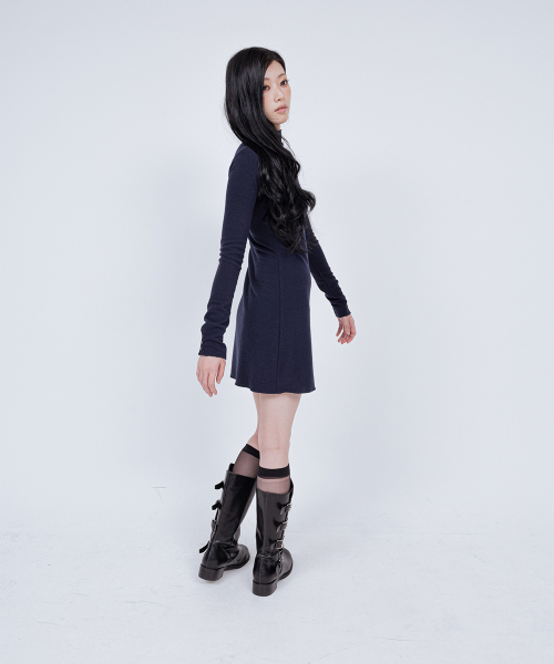 EVE LONG SLEEVE DRESS NAVY