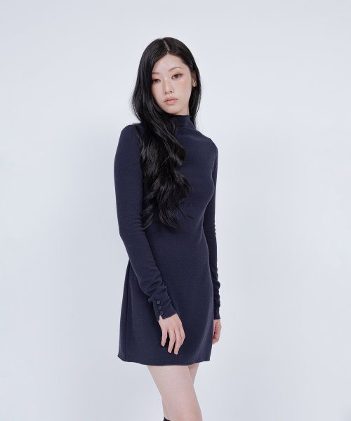 EVE LONG SLEEVE DRESS NAVY