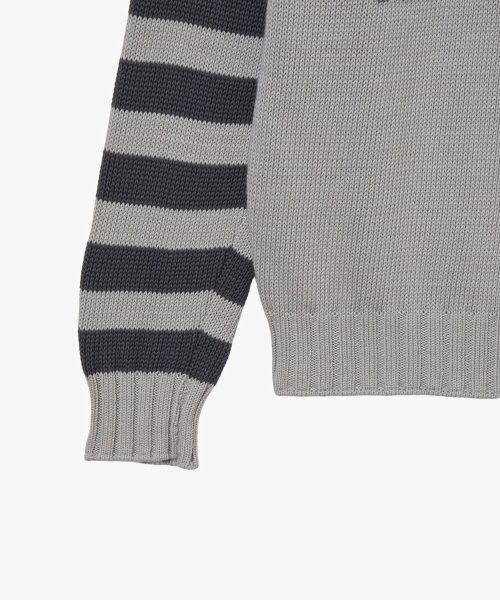 HELLO KITTY NERDY STRIPE RAGLAN KNIT [GREY]