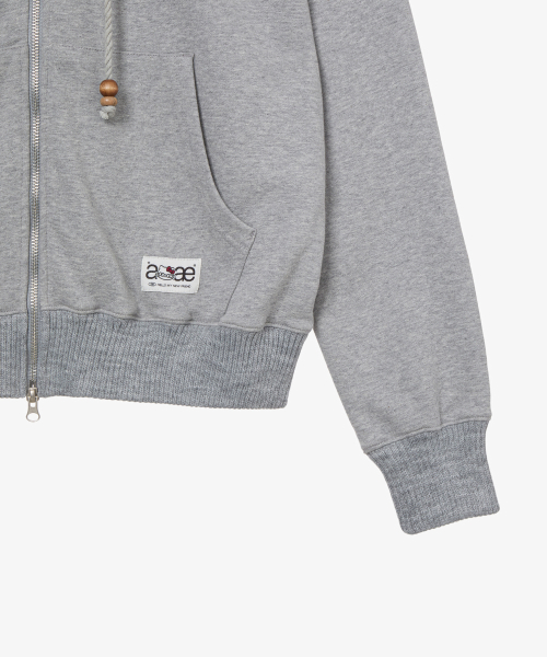 HELLO KITTY FUR ZIP UP HOODIE [MELANGE GREY]