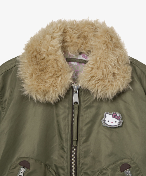 HELLO KITTY BOMBER JACKET [KHAKI]