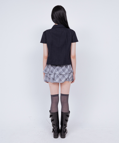 PLIE TARTAN SKIRT GRAY