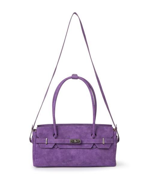 FAUX SUEDE TWO-WAY BAG IN PURPLE