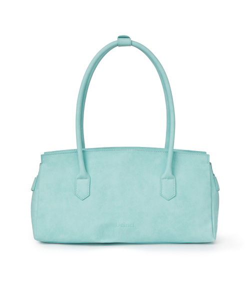 FAUX SUEDE TWO-WAY BAG IN ICE BLUE