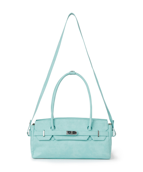 FAUX SUEDE TWO-WAY BAG IN ICE BLUE