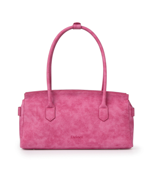 FAUX SUEDE TWO-WAY BAG IN DEEP PINK