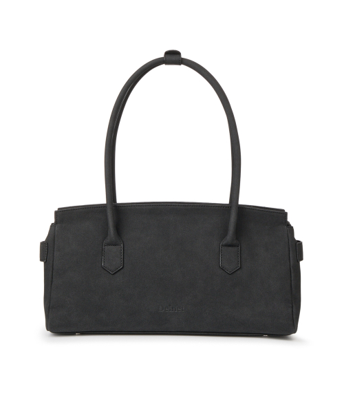 FAUX SUEDE TWO-WAY BAG IN BLACK