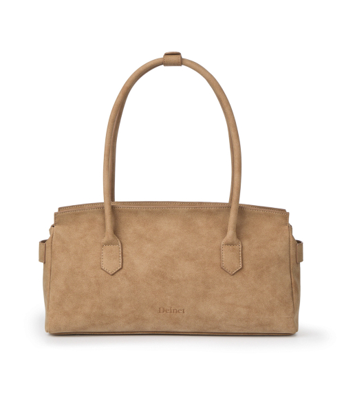 FAUX SUEDE TWO-WAY BAG IN BEIGE