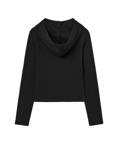 BASIC SLIM HOODIE IN BLACK