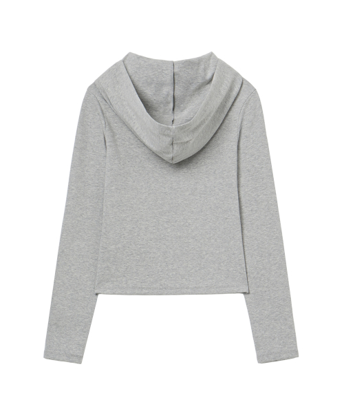 BASIC SLIM HOODIE IN MELANGE GREY