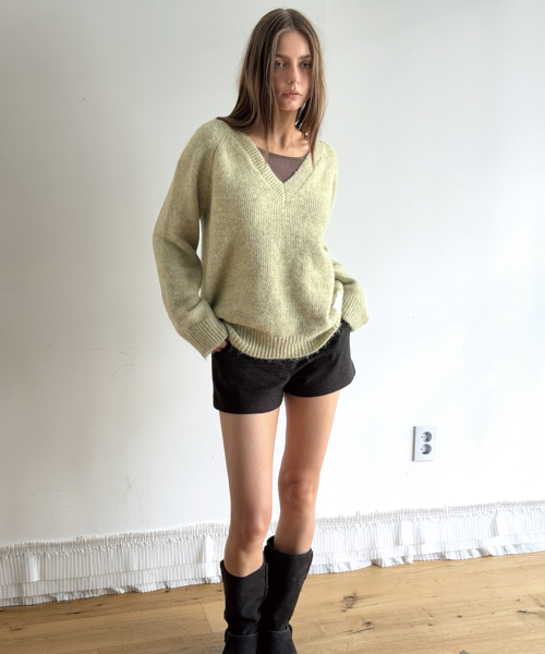 BOCA WOOL V KNIT (LIGHT GREEN)