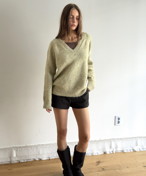 BOCA WOOL V KNIT (LIGHT GREEN)