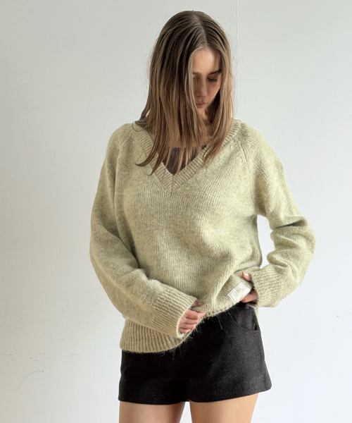 BOCA WOOL V KNIT (LIGHT GREEN)