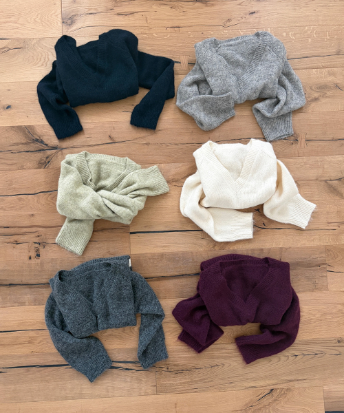 BOCA WOOL V KNIT (LIGHT GREEN)