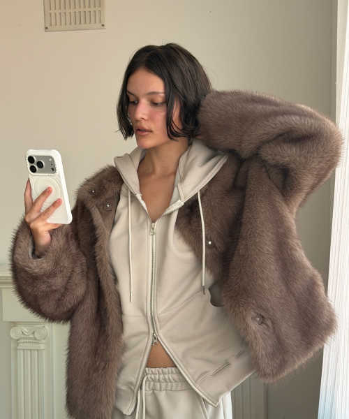 EASY HOOD ZIP-UP (VINTAGE BEIGE)