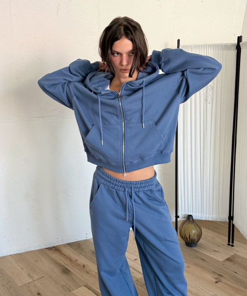 EASY HOOD ZIP-UP (VINTAGE BLUE)