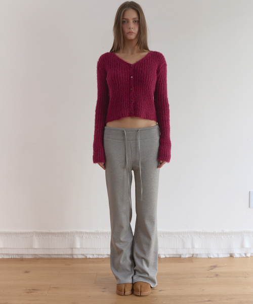 RELAXED WARM BOOTCUT PANTS (MELANGE GREY)
