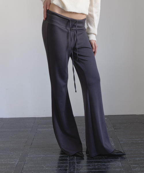 RELAXED WARM BOOTCUT PANTS (CHARCOAL)