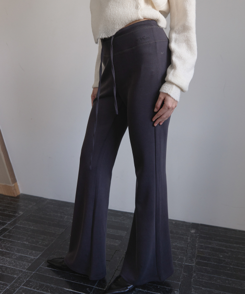 RELAXED WARM BOOTCUT PANTS (CHARCOAL)