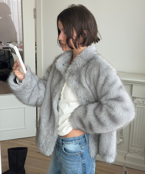 MIST TONE FUR JACKET (GREY)