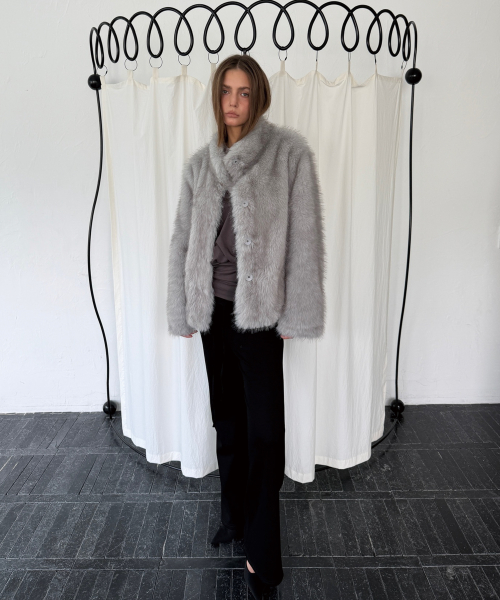 MIST TONE FUR JACKET (GREY)