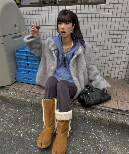 MIST TONE FUR JACKET (GREY)