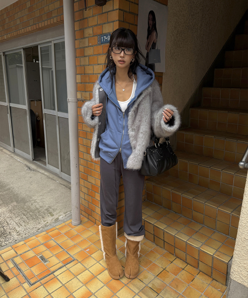 MIST TONE FUR JACKET (GREY)