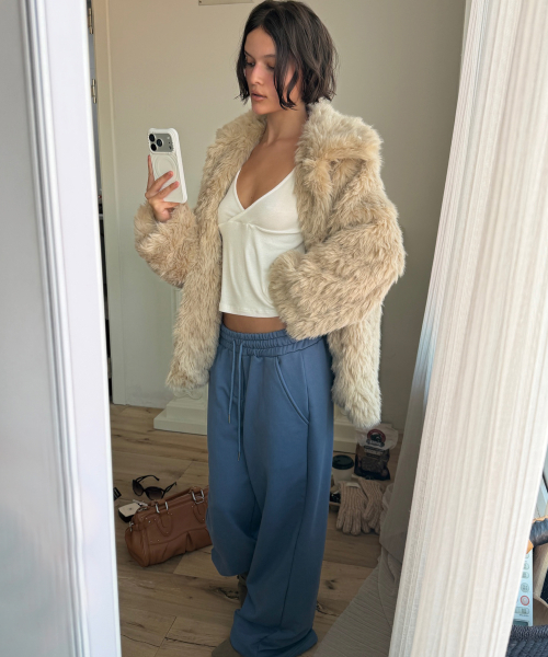 MIDI FUR JACKET (BEIGE)