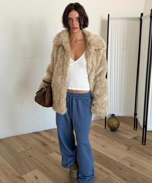 MIDI FUR JACKET (BEIGE)
