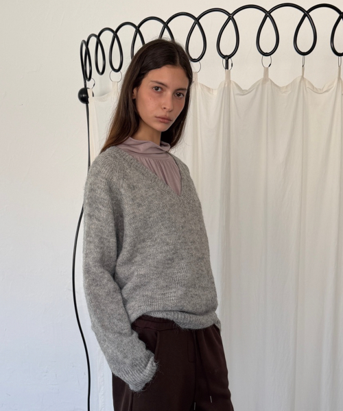 BOCA WOOL V KNIT (MELANGE GREY)