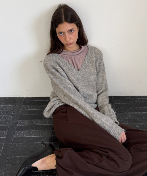 BOCA WOOL V KNIT (MELANGE GREY)