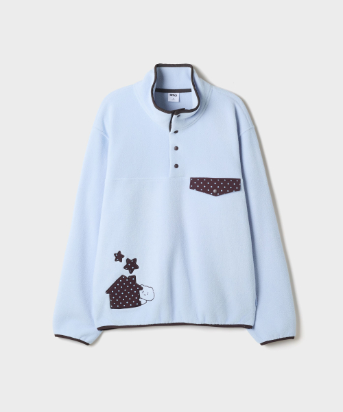 [MANGGEUREOJIN GOM] Fleece Half-Zip (Blue)_SPFZG4TU03
