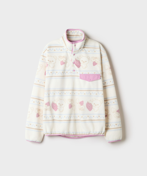 Rilakkuma Fleece Half-Zip (Ivory)_SPFZG4TU04