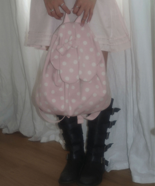 Pudgy bunny backpack _ Baby pink
