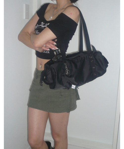 Devil round boston bag _ Black