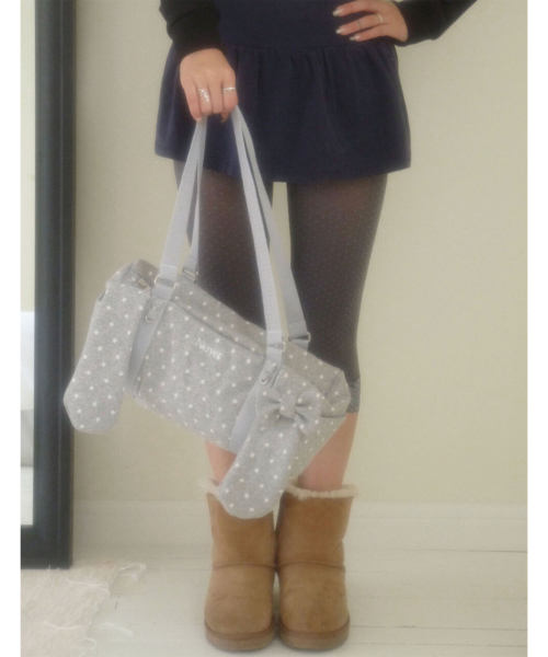 Bunny Ribbon Boston Bag _ Grey