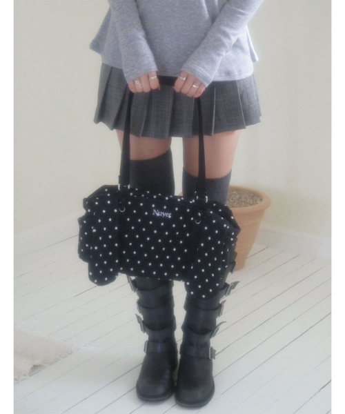 Bunny Ribbon Boston Bag _ Black
