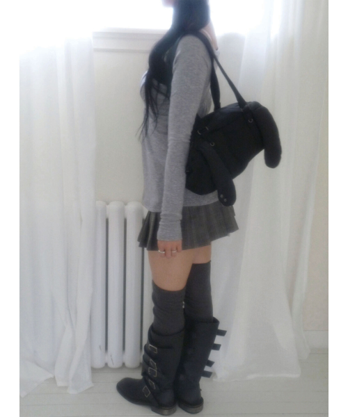 Piercing bunny boston bag _ Black