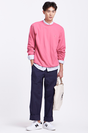 캐주얼 핑크 스웨트 셔츠