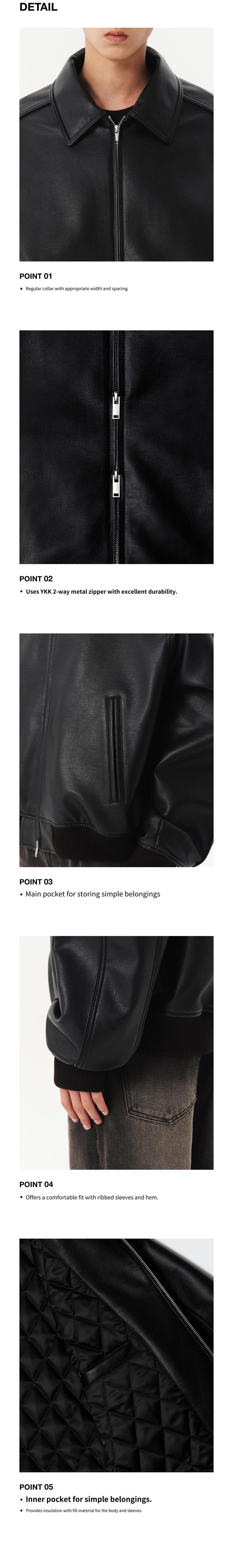 MUSINSA | MUSINSA STANDARD Synthetic Leather Oversized Collared